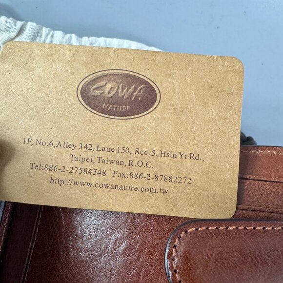 New COWA Classic Genuine Brown Leather Card Holder - Picture 7 of 8